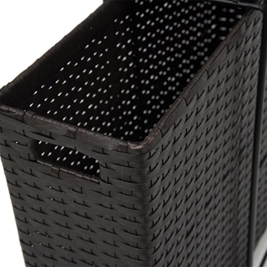 スリムランドリーラック（上部カゴなし） ダークブラウン