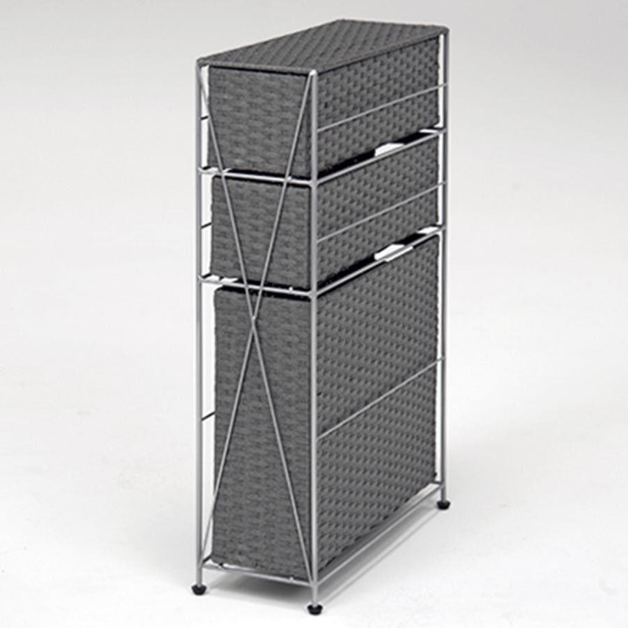 スリムランドリーラック（上部カゴなし） ホワイト