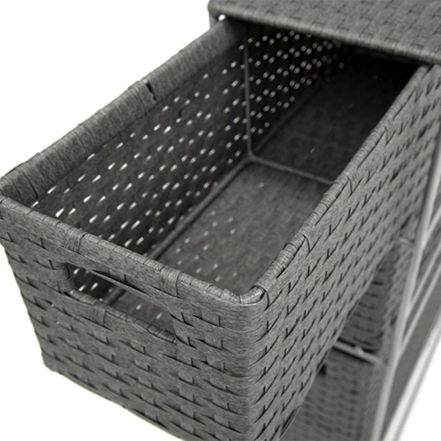 スリムランドリーラック（上部カゴなし） ホワイト