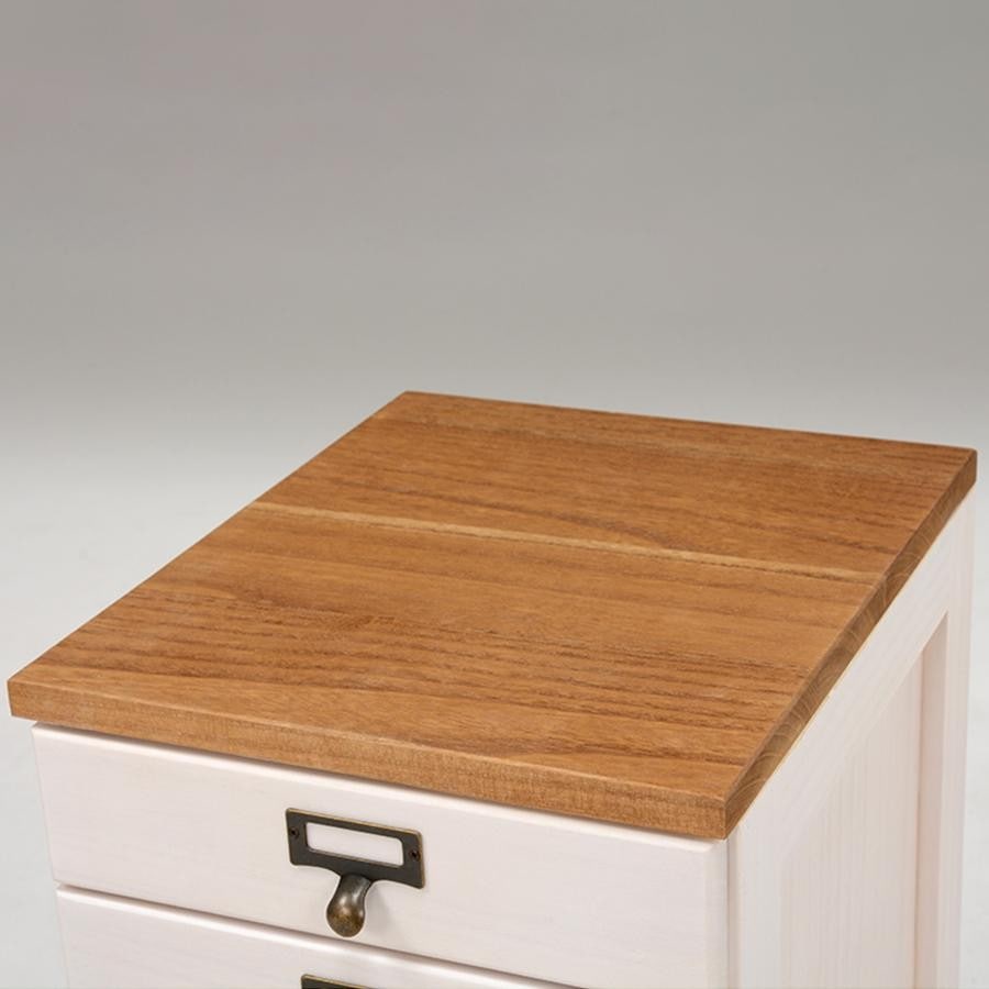 ドキュメントチェスト ロータイプ WHITE×NATURAL