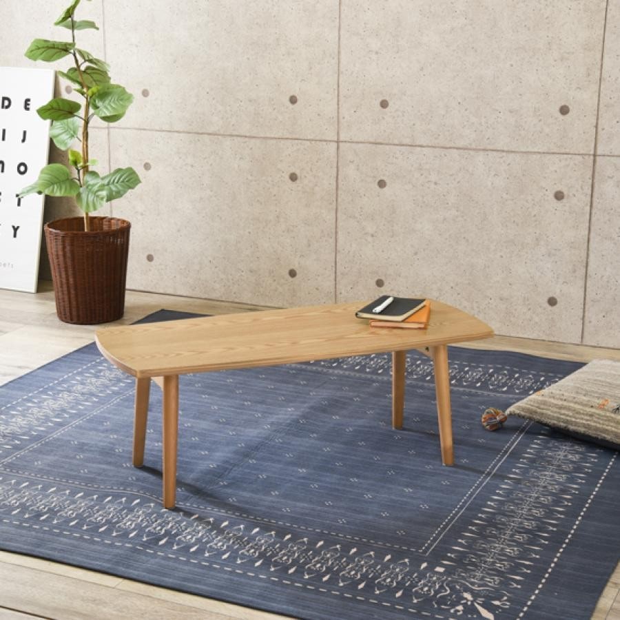 折れ脚ローテーブルスリム〈レクタングル〉(95cm幅) ブラウン