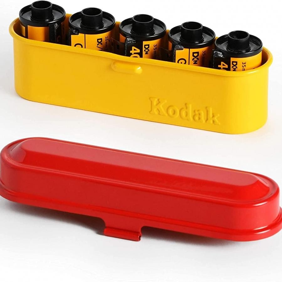 【 ★SALE★★12時までのご注文日出荷★】KODAK フィルムケース - 35mmフィルム5ロール用 - コンパクト  レトロスチールケース　　シルバー シルバー