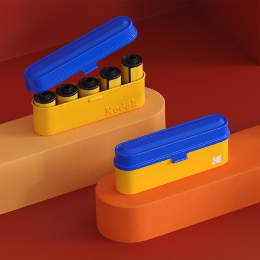 【 ★SALE★★12時までのご注文日出荷★】KODAK フィルムケース - 35mmフィルム5ロール用 - コンパクト  レトロスチールケース　　シルバー シルバー