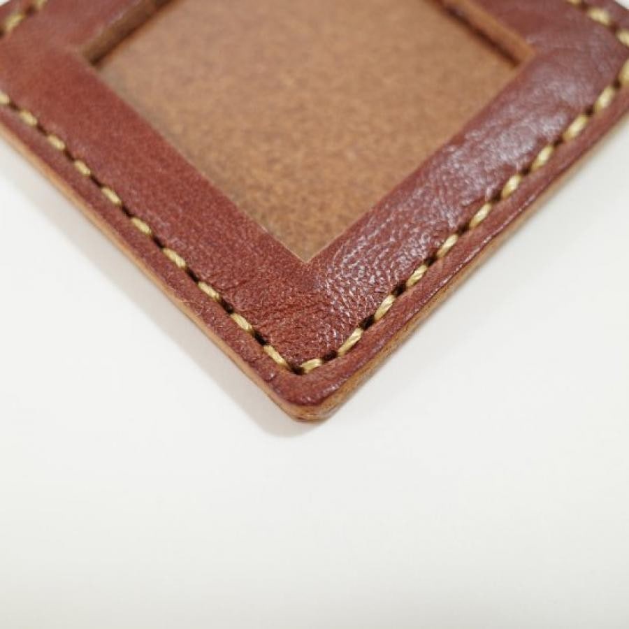 ◆12時までのご注文で即日出荷！◆   monogram  ましかくレザーミニフォトフレーム （キーホルダー）ネイビー ネイビー