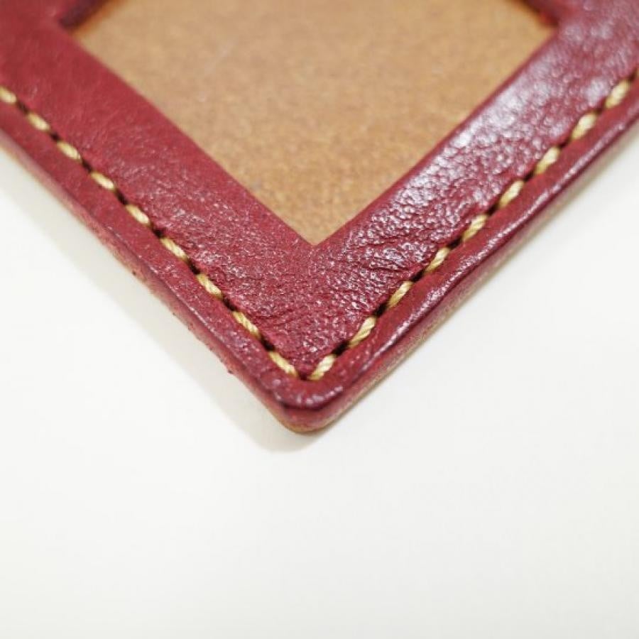 ◆12時までのご注文で即日出荷！◆  monogram  ましかくレザーミニフォトフレーム （キーホルダー）レッド レッド