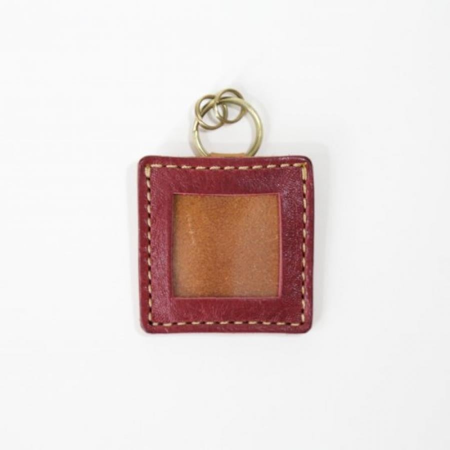 ◆12時までのご注文で即日出荷！◆  monogram  ましかくレザーミニフォトフレーム （キーホルダー）ブラウン ブラウン