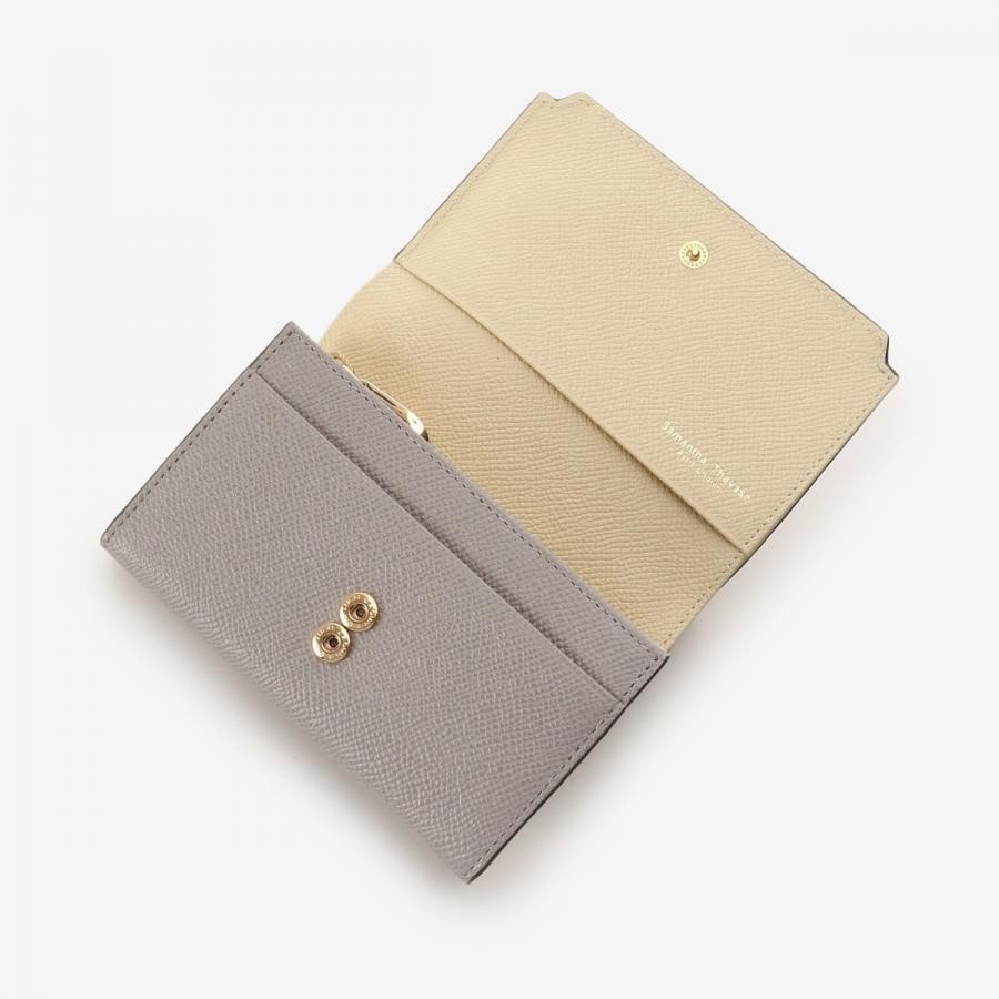 インサイドバイカラー折財布　グリーン グリーン
