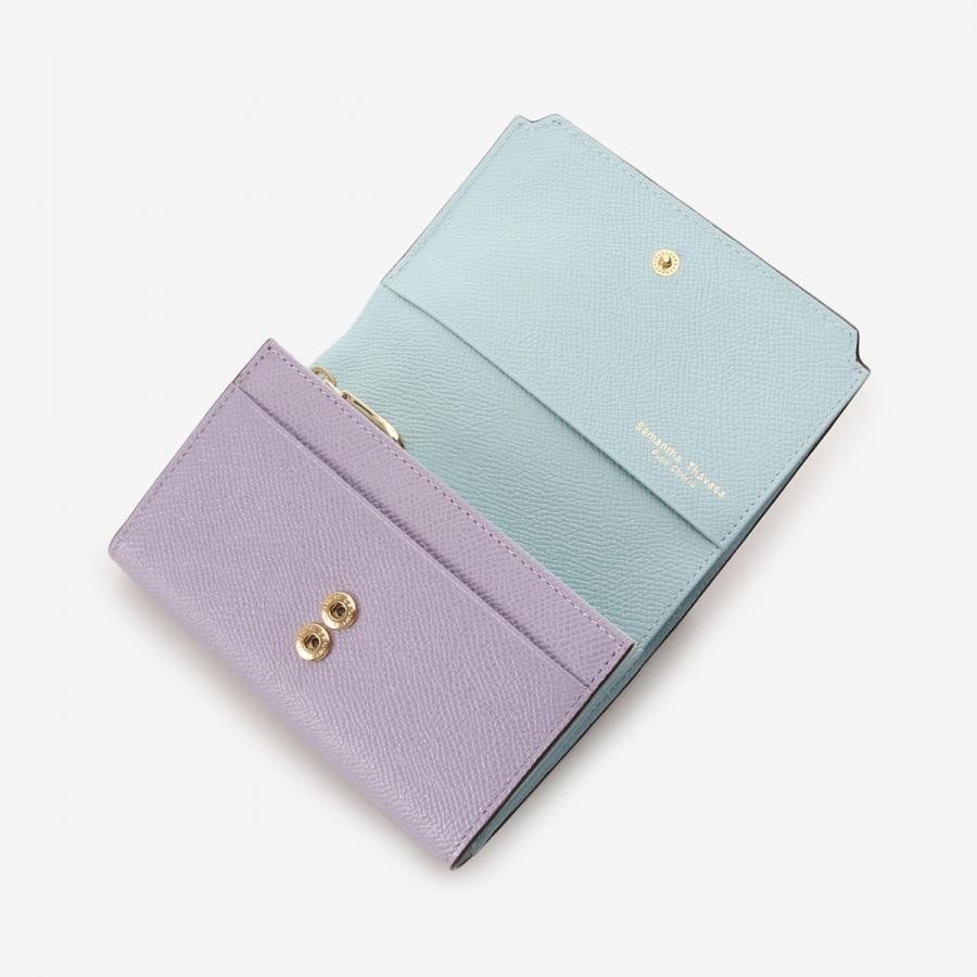 インサイドバイカラー折財布　グリーン グリーン