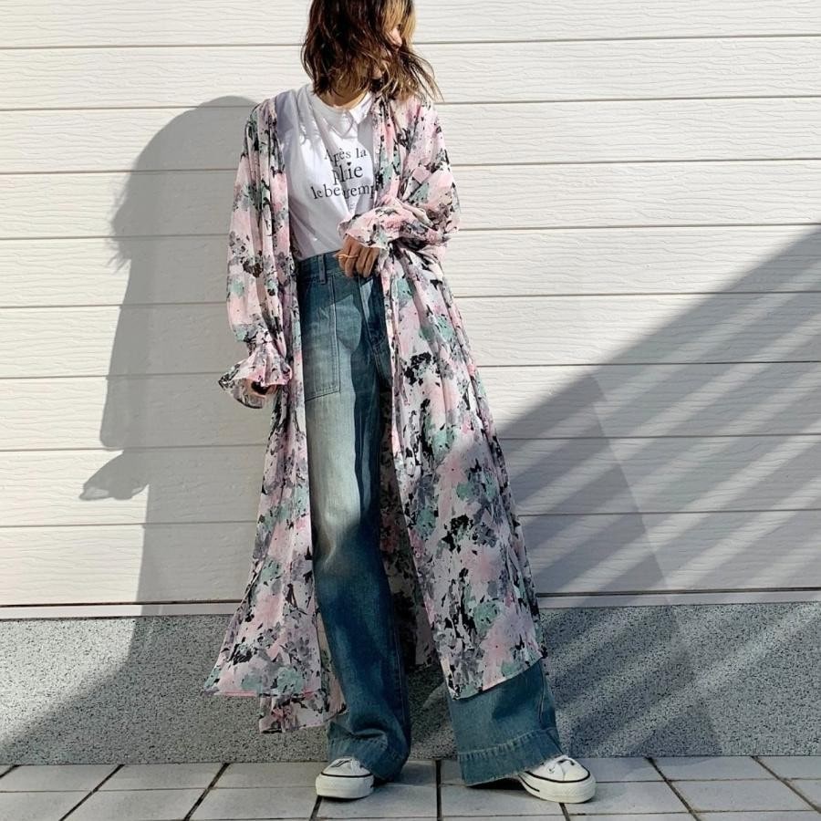 Q girl ワイドデニムブリーチ ブリーチ S