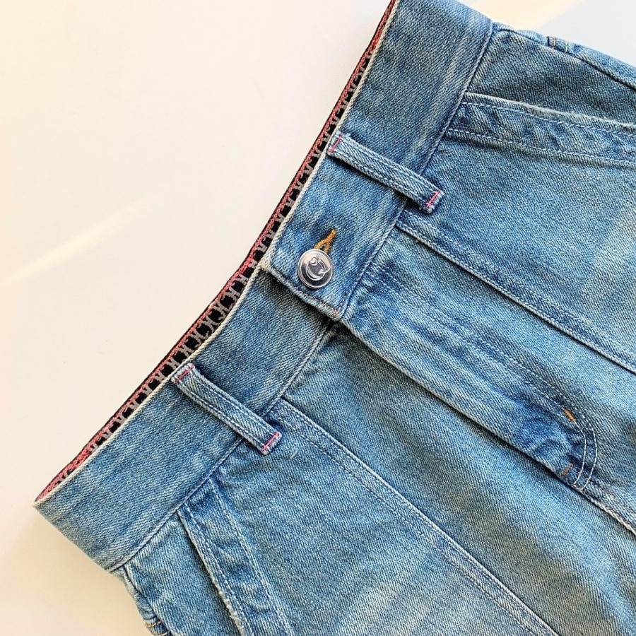 Q girl ワイドデニムブリーチ ブリーチ S