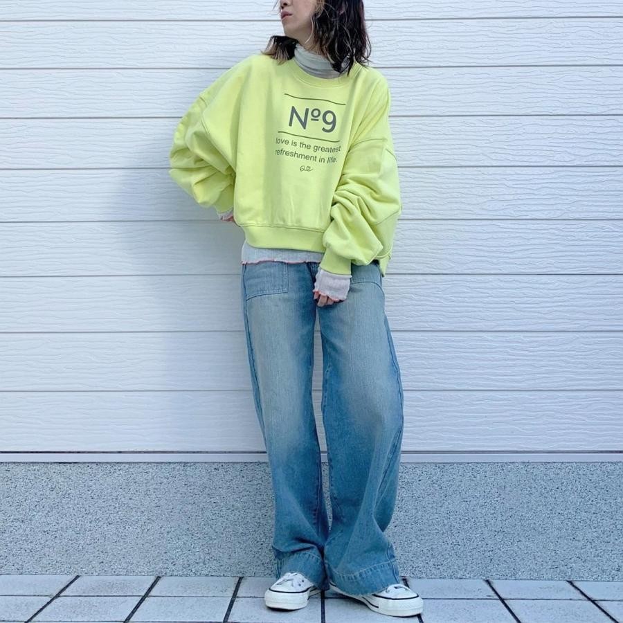 Q girl ワイドデニムブリーチ ブリーチ M