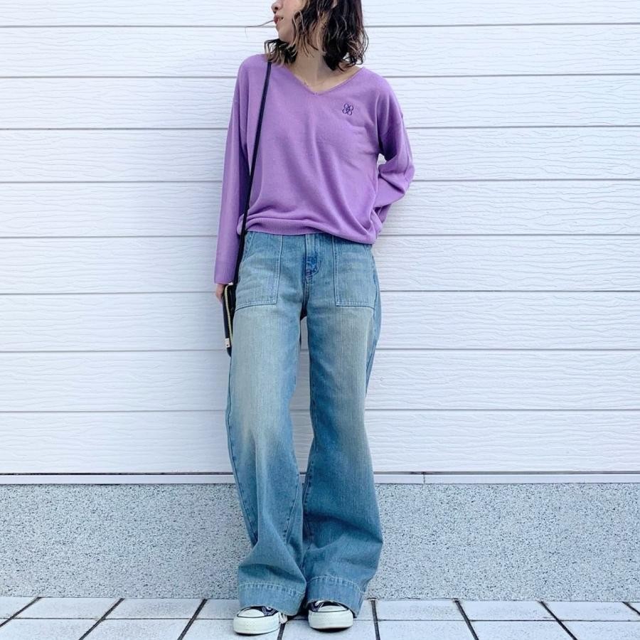 Q girl ワイドデニムブリーチ ブリーチ M