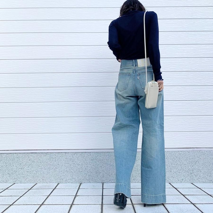 Q girl ワイドデニムブリーチ ブリーチ L