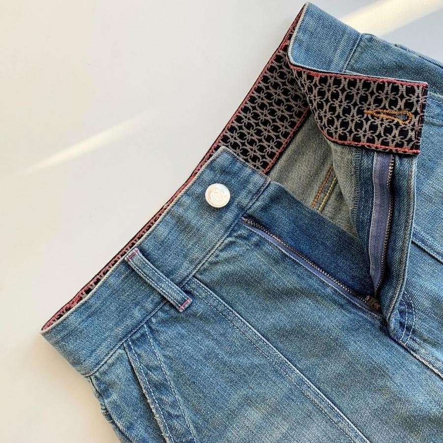 Q girl ワイドデニムブリーチ ブリーチ L