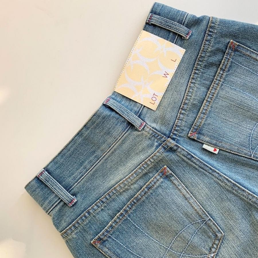 Q girl ワイドデニムブリーチ ブリーチ L