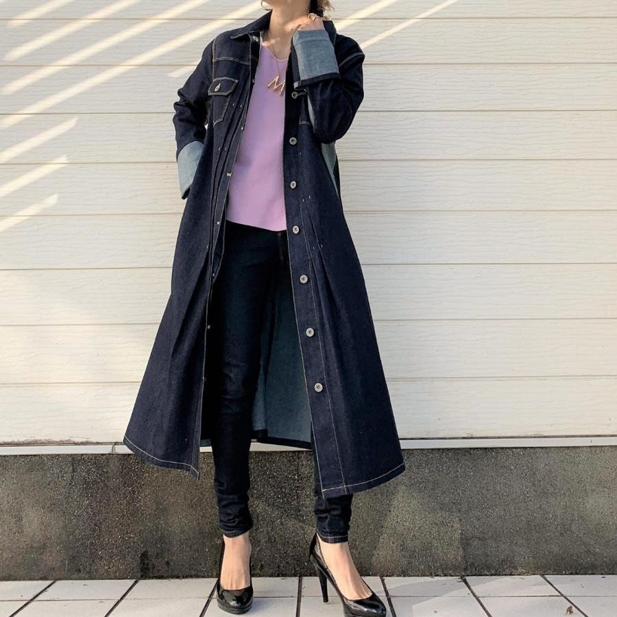 デニムロングジャケット インディゴ Free