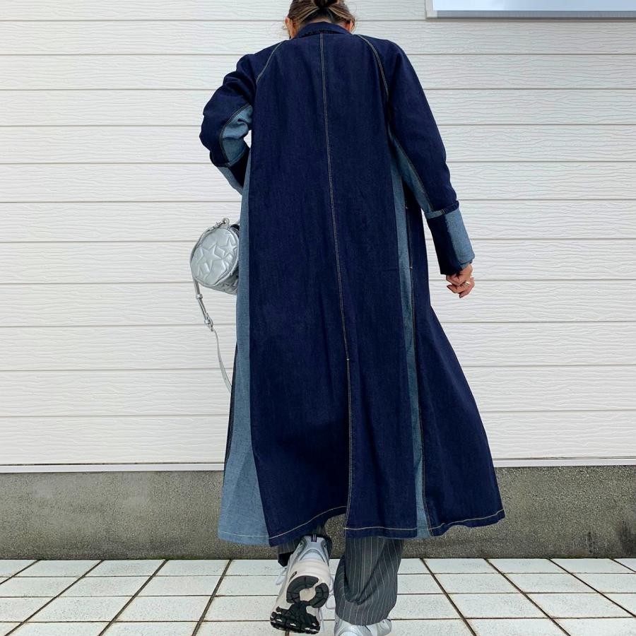 デニムロングジャケット インディゴ Free