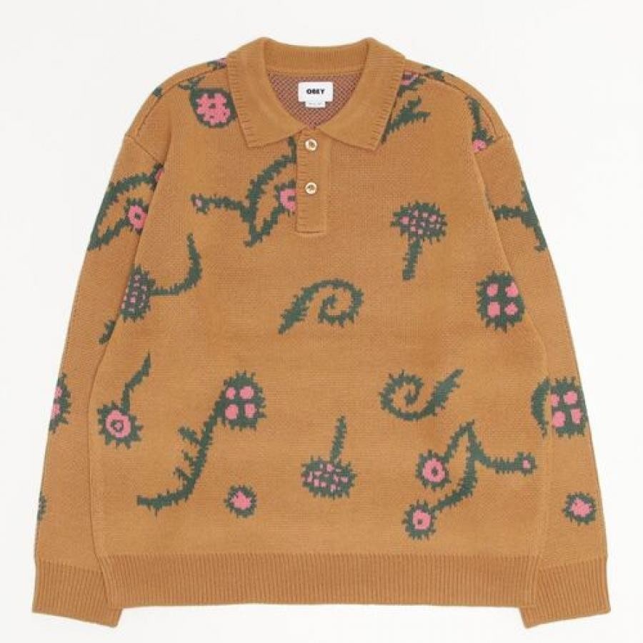 OBEY オベイ セーターWASHER SWEATER(Mサイズ BRS(BROWN SUGAR MULTI