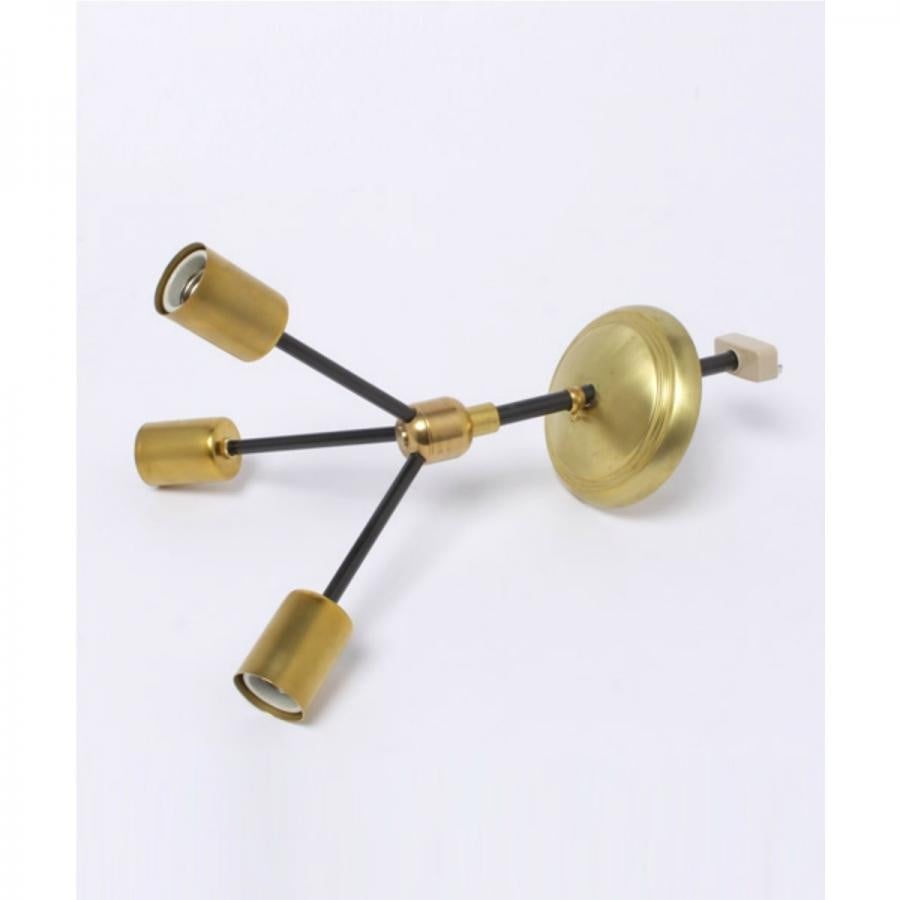 【受注生産】SOLID BRASS LAMP 3ARM 45 BLACK ソリッドブラスランプ　017