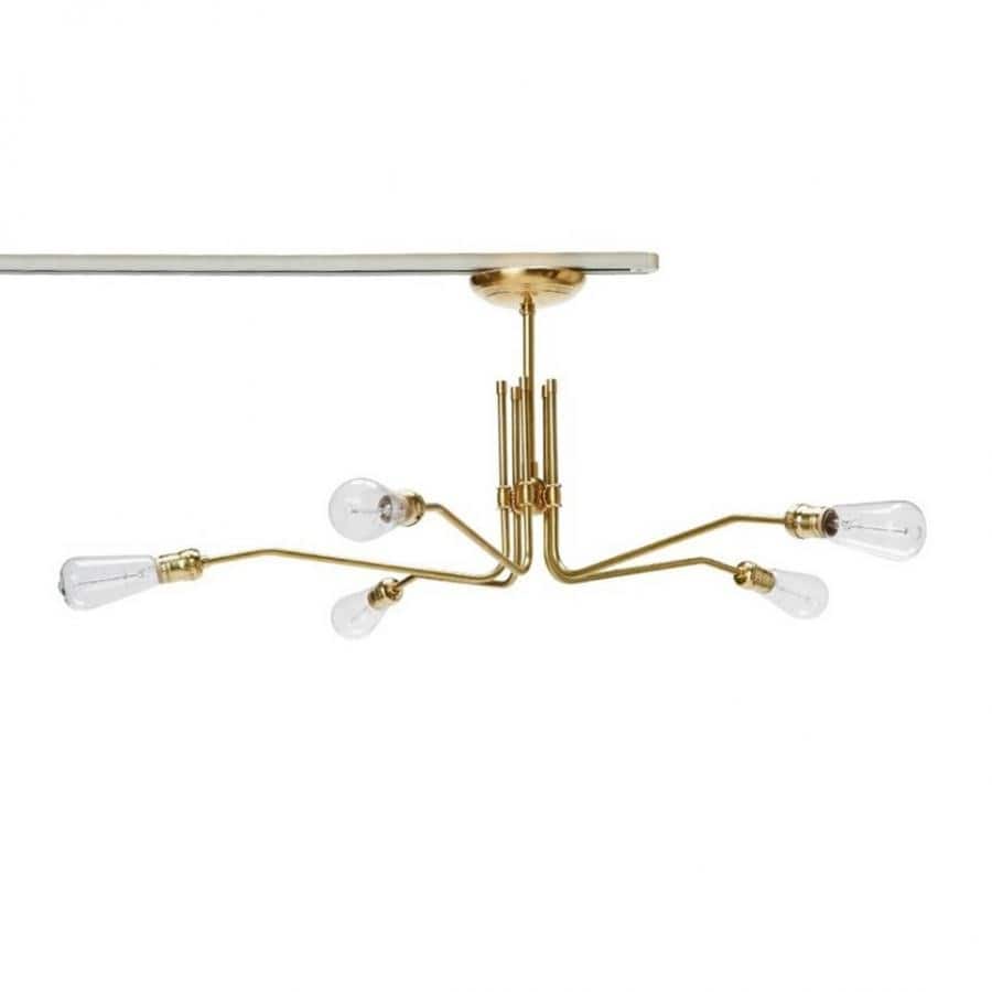 SOLID BRASS LAMP MEDIUM LONG 5ARM 017 SOLID