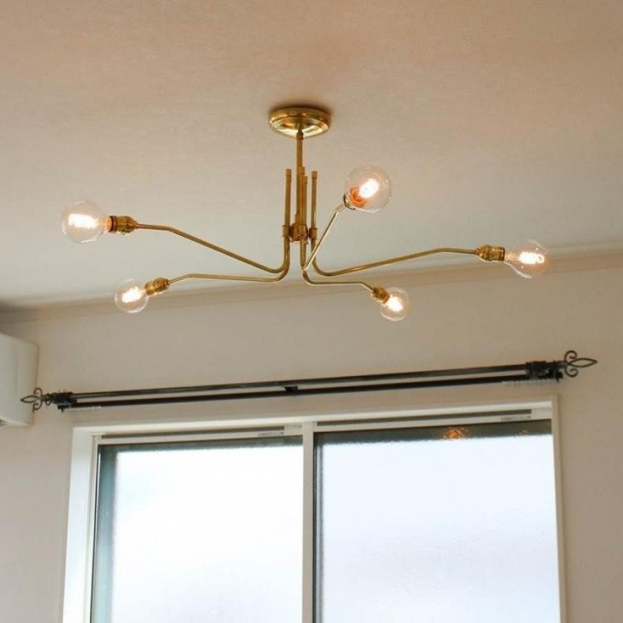 SOLID BRASS LAMP MEDIUM LONG 5ARM 017 SOLID
