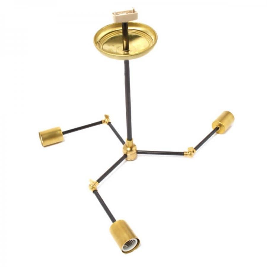 日本廉価 SOLID BRASS LAMP 3ARM BLACK ソリッドブラスランプ