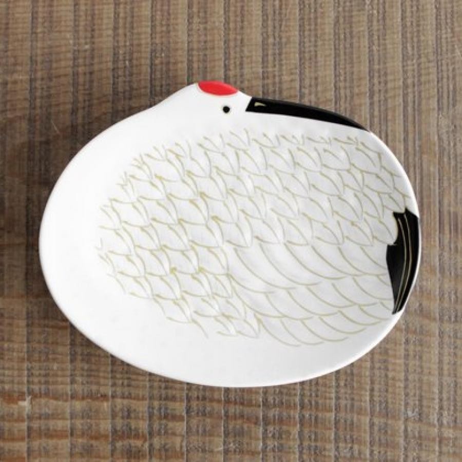 羽根鶴 小皿 / 幸楽窯