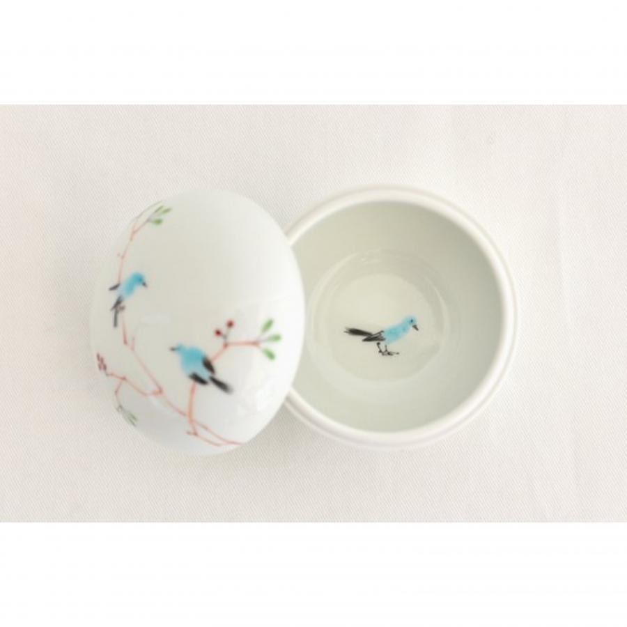 丸蓋物 鳥 / M.Pots