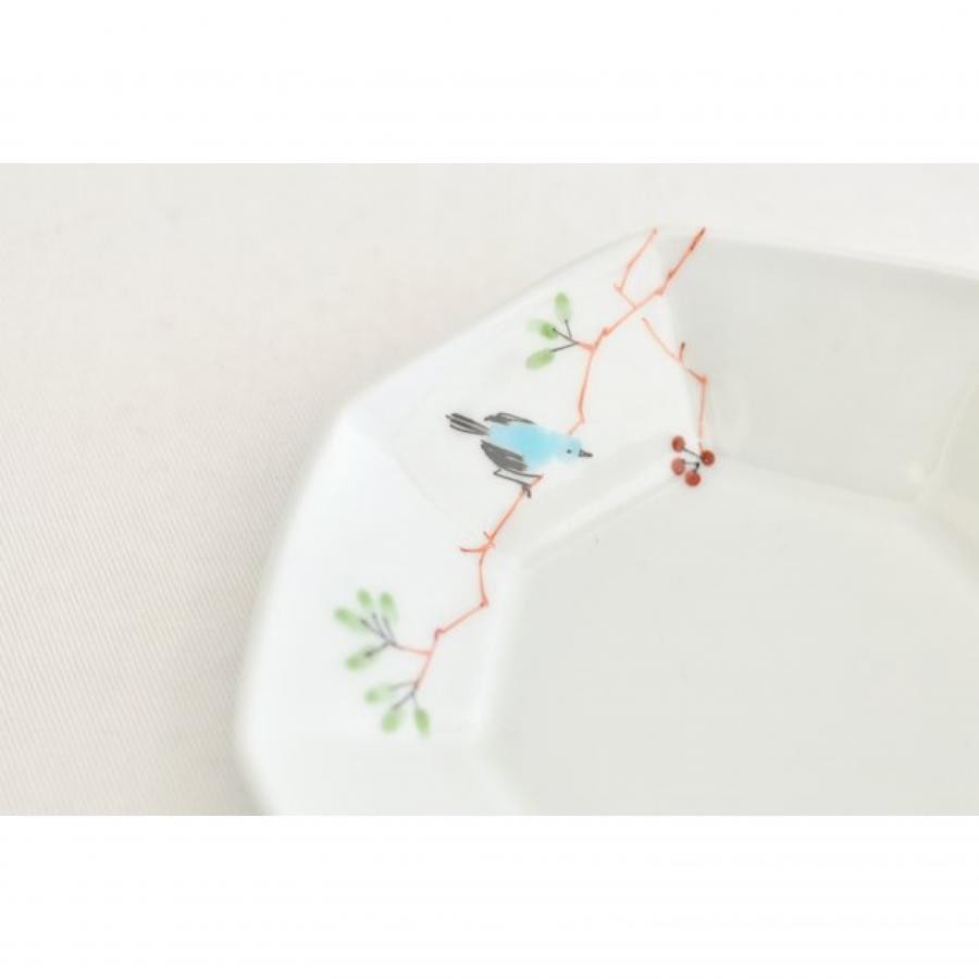 八角小皿 鳥 / M.Pots