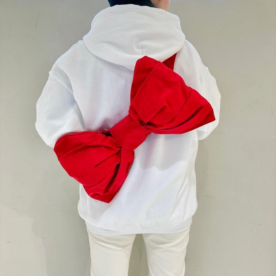 期間限定【 WHOWHAT 】リボンバッグ （キャンバス生地) レッド F