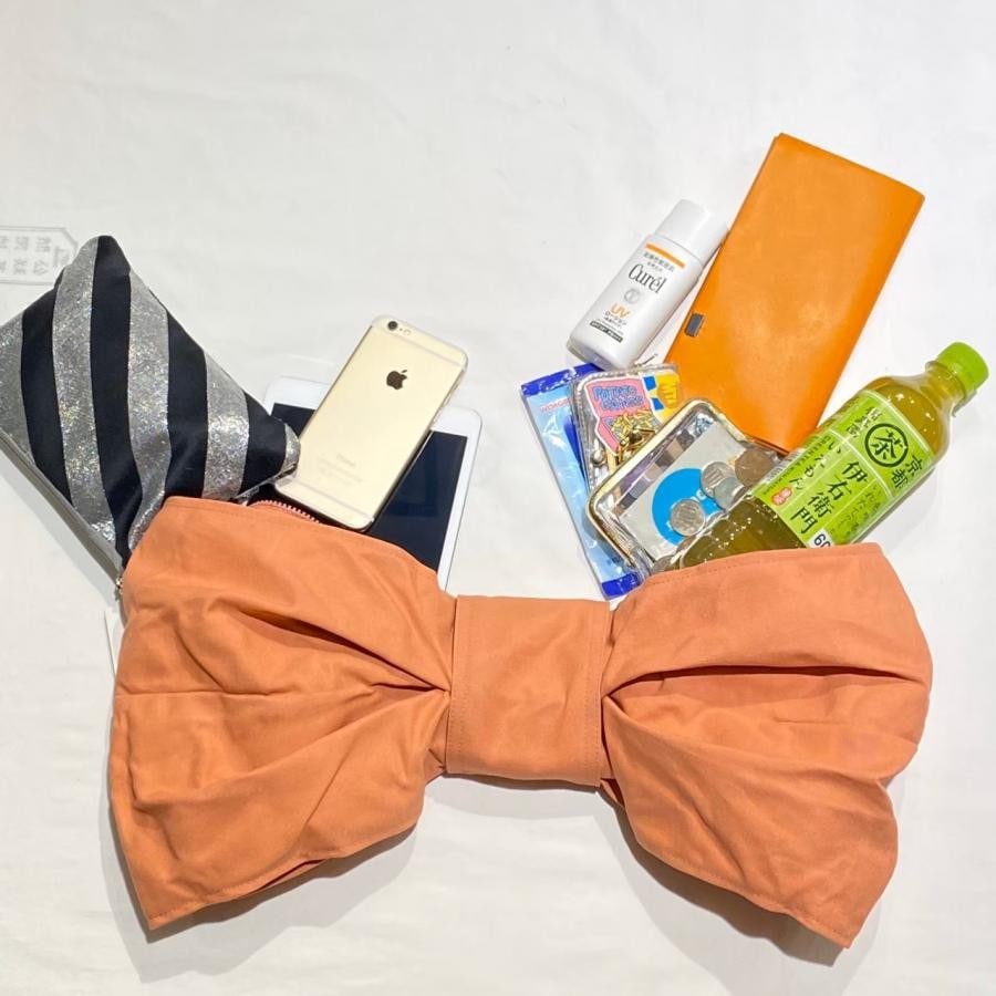 期間限定【 WHOWHAT 】リボンバッグ （キャンバス生地) レッド F