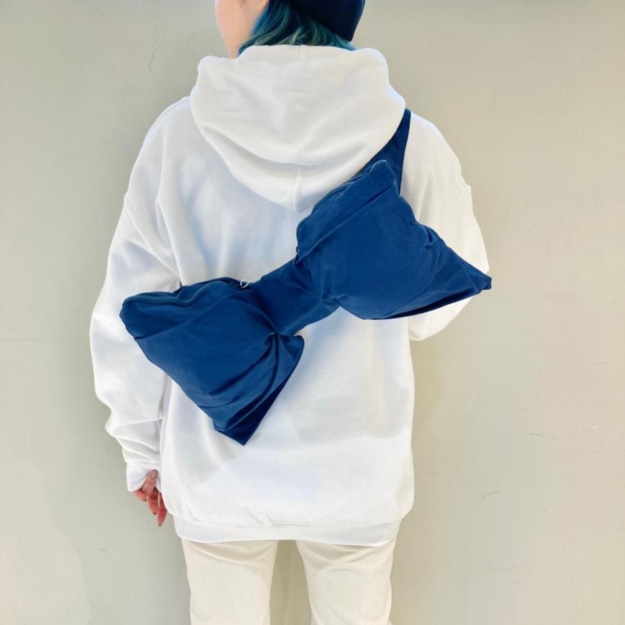 期間限定【 WHOWHAT 】リボンバッグ （キャンバス生地) ネイビー F