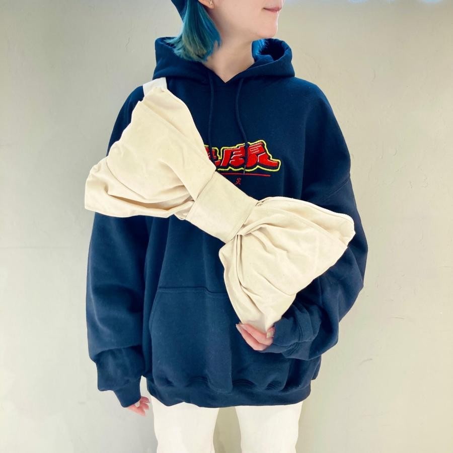 期間限定【 WHOWHAT 】リボンバッグ （キャンバス生地) アイボリー F