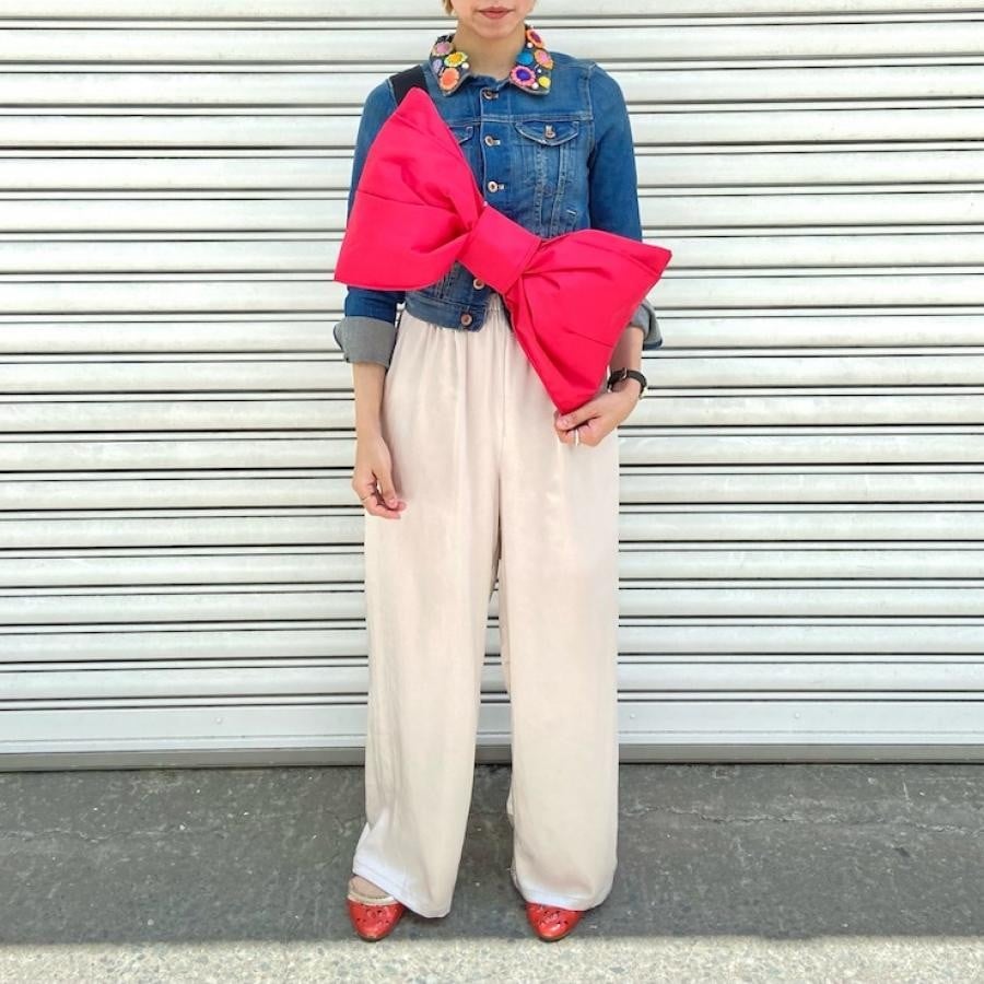 期間限定【 WHOWHAT 】リボンバッグ （ナイロン生地) ロイヤルブルー F