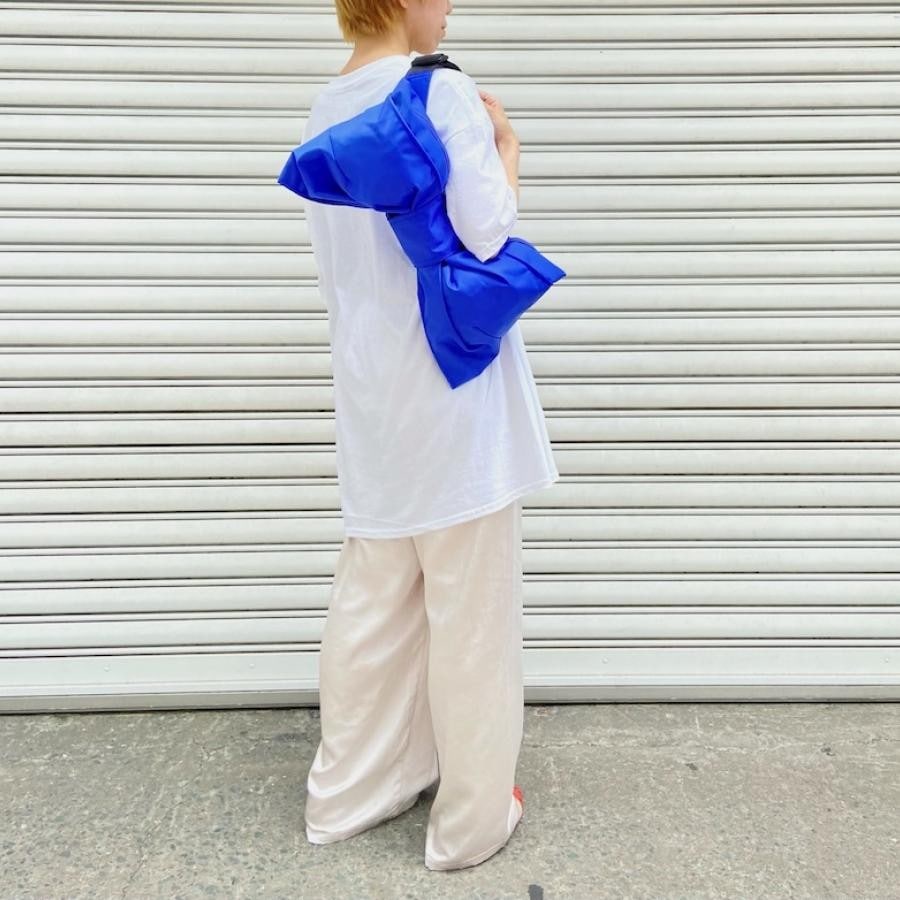 期間限定【 WHOWHAT 】リボンバッグ （ナイロン生地) ロイヤルブルー F