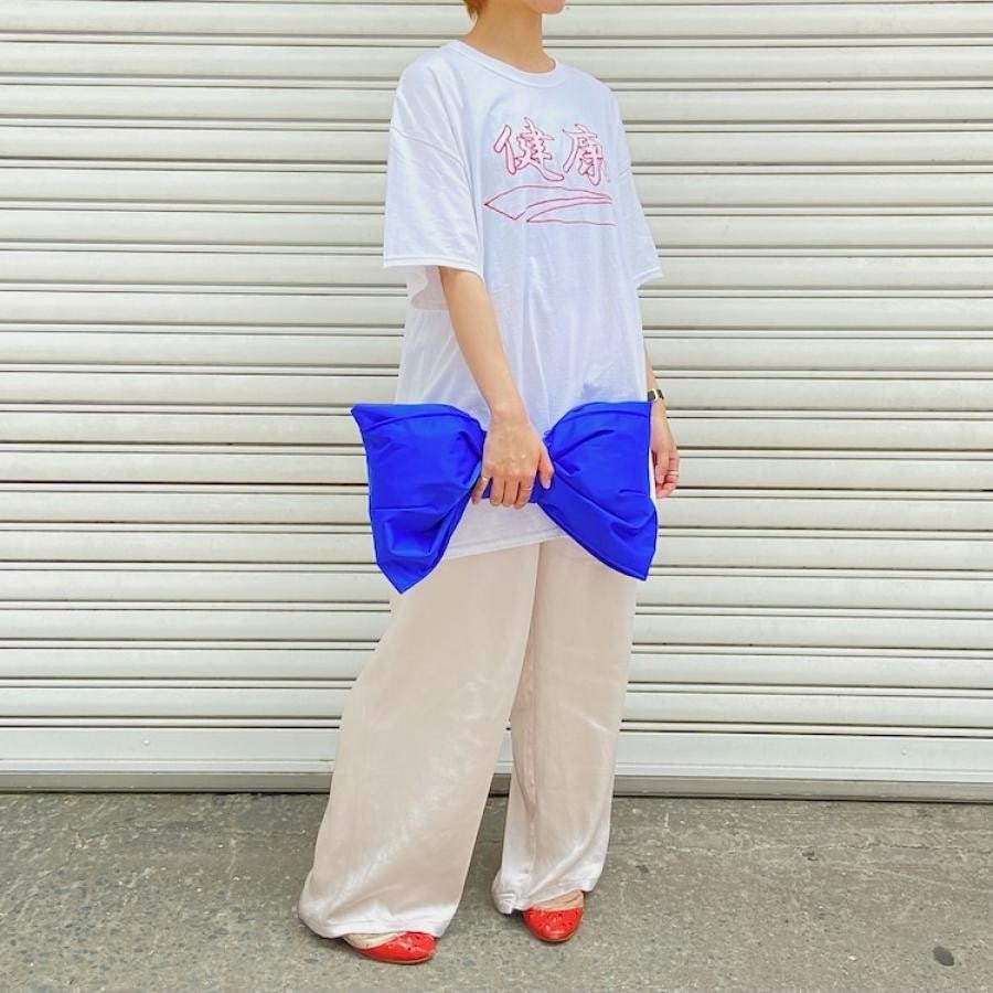 期間限定【 WHOWHAT 】リボンバッグ （ナイロン生地) ロイヤルブルー F