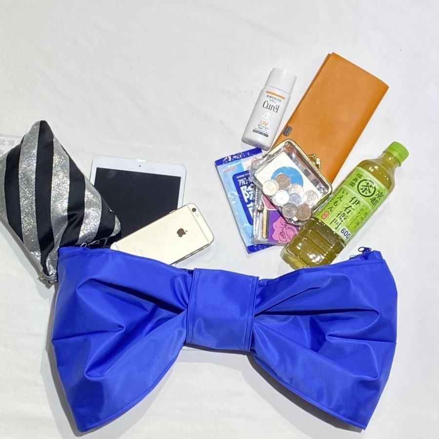 期間限定【 WHOWHAT 】リボンバッグ （ナイロン生地) ロイヤルブルー F