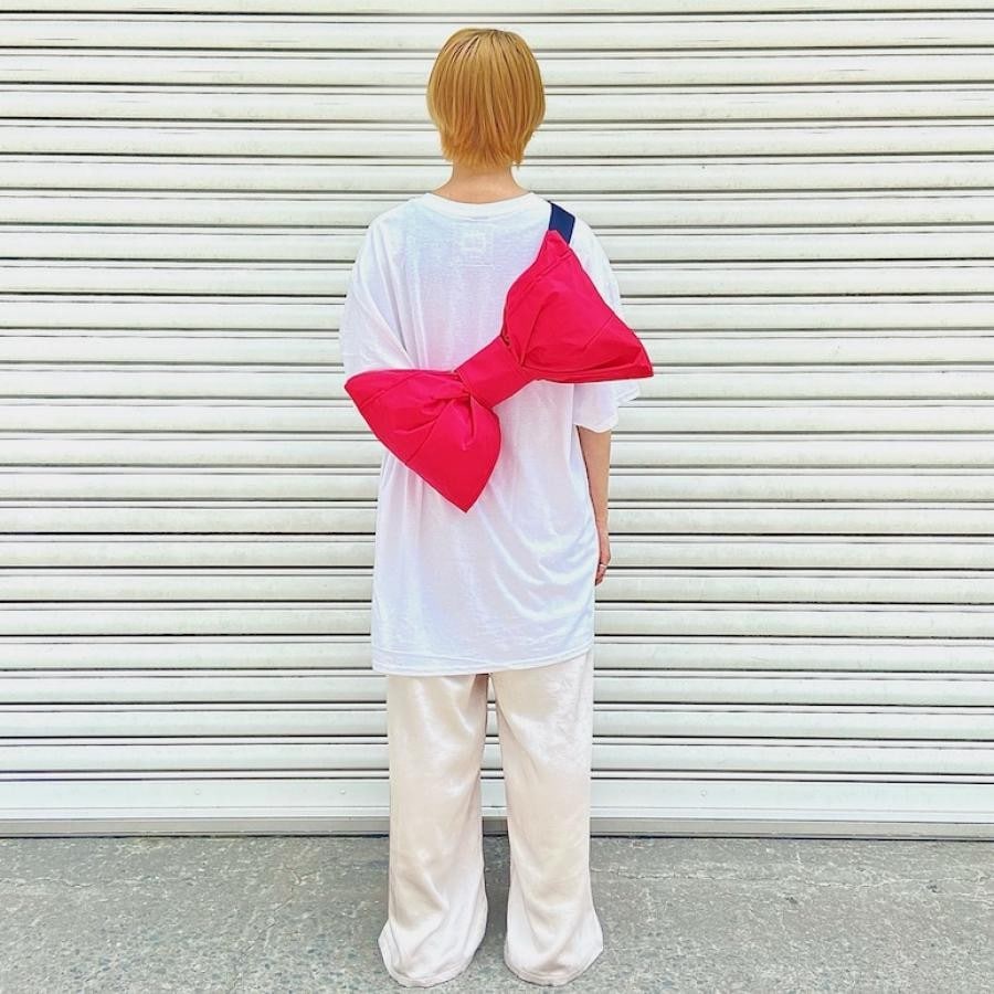 期間限定【 WHOWHAT 】リボンバッグ （ナイロン生地) SK ピンク F