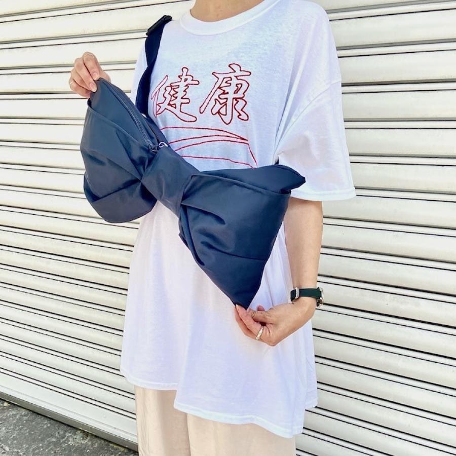 期間限定【 WHOWHAT 】リボンバッグ （ナイロン生地) ベージュ F