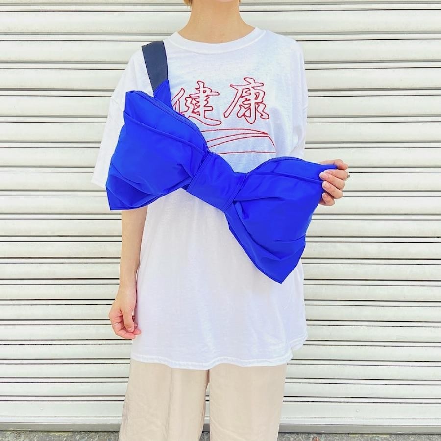 期間限定【 WHOWHAT 】リボンバッグ （ナイロン生地) ベージュ F