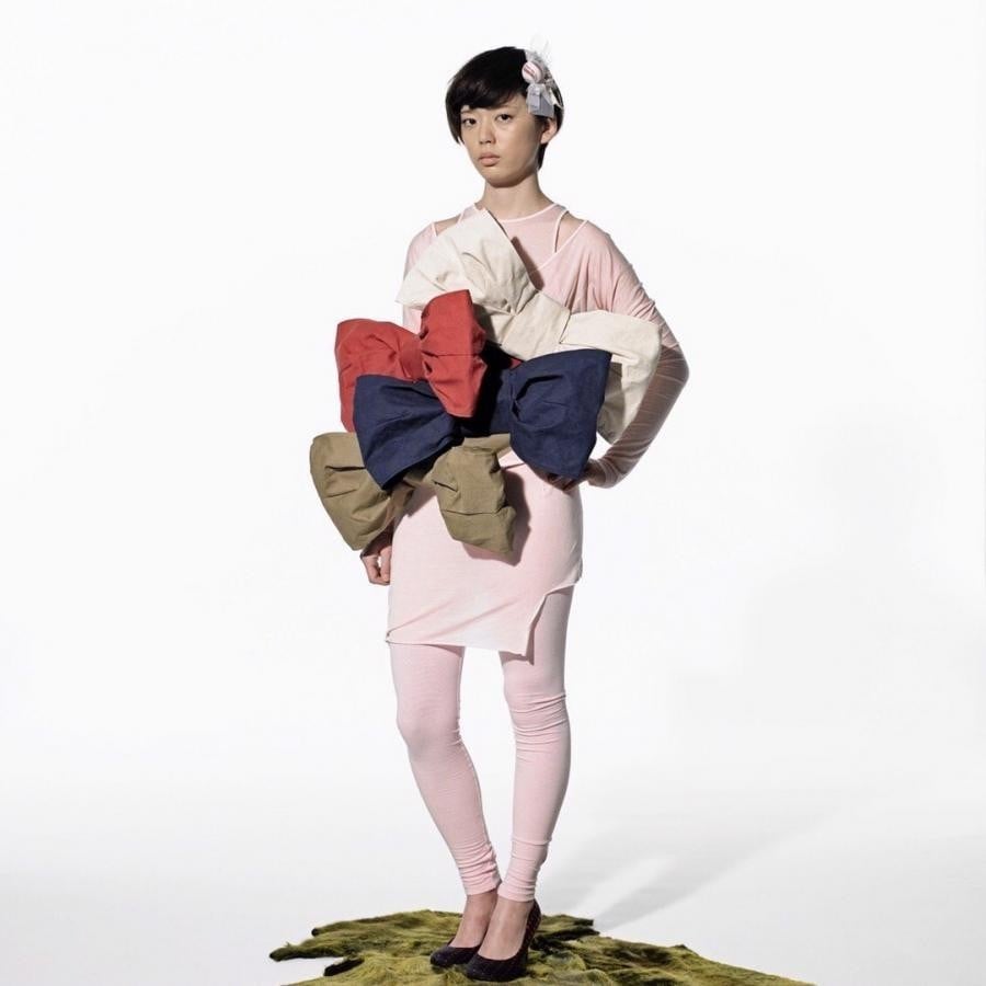 期間限定【 WHOWHAT 】リボンバッグ （ナイロン生地) ベージュ F