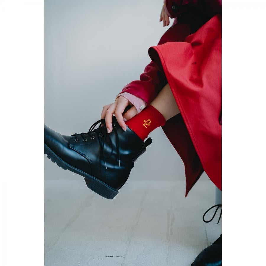 pile socks by 01u10 (PINK(8号機)) PINK（8号機） FREE(24-26ｃｍ)