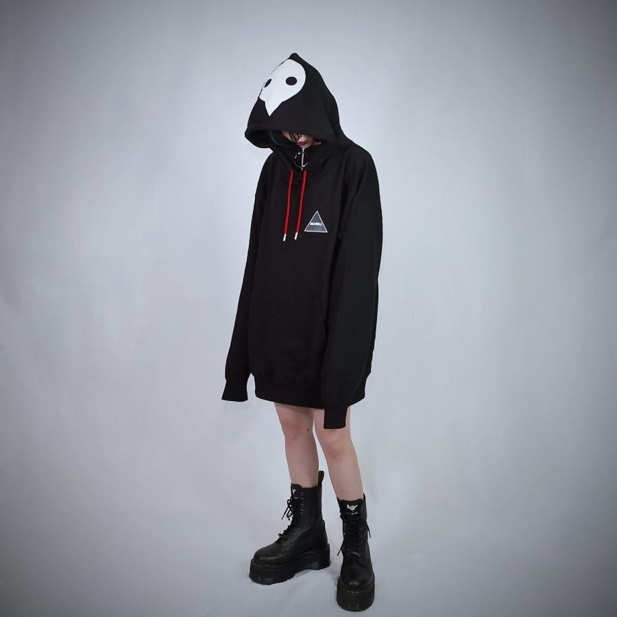 O-ring ZIP NECK hoodie（第4の使徒）by MALICIOUS.X (BLACK)(ONE SIZE