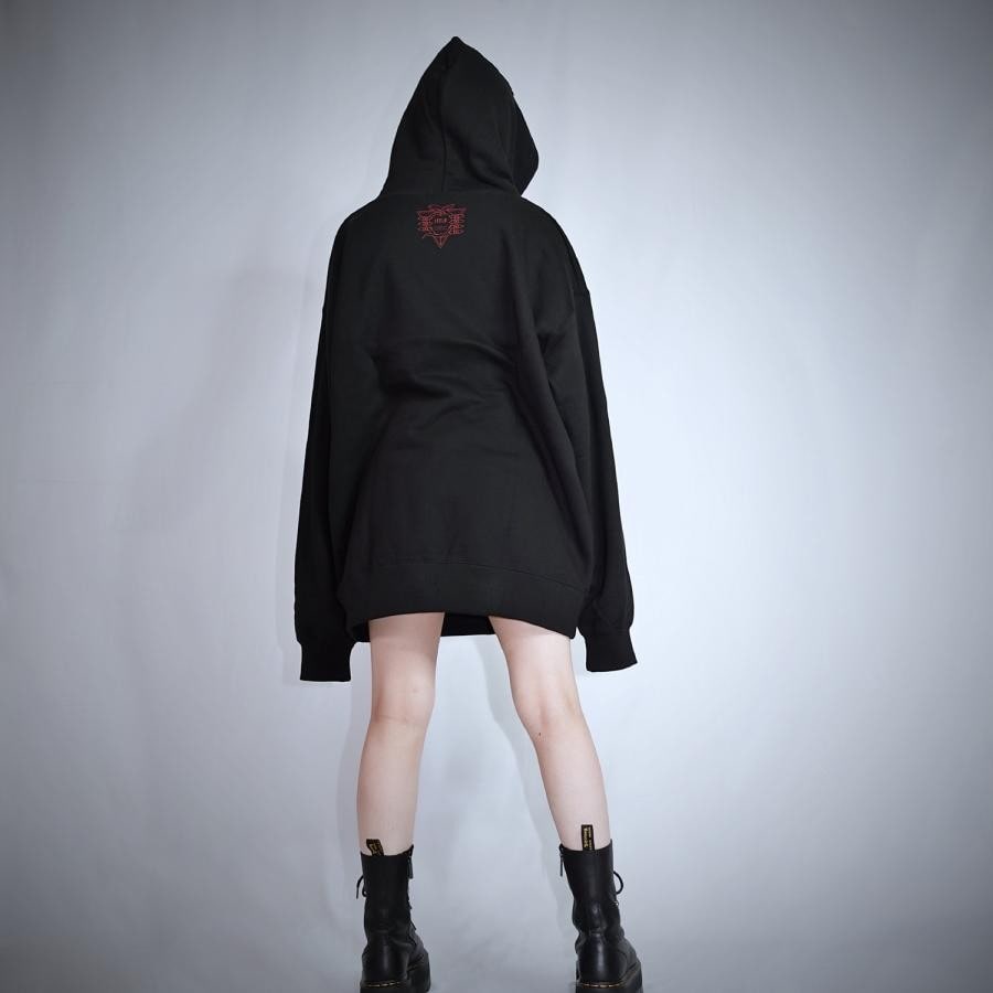 O-ring ZIP NECK hoodie（第4の使徒）by MALICIOUS.X (BLACK)(ONE SIZE