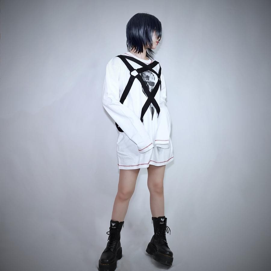 EVANGELION Mark.07-harness long sleeve by MALICIOUS.X (WHITE) WHITE ONE SIZE