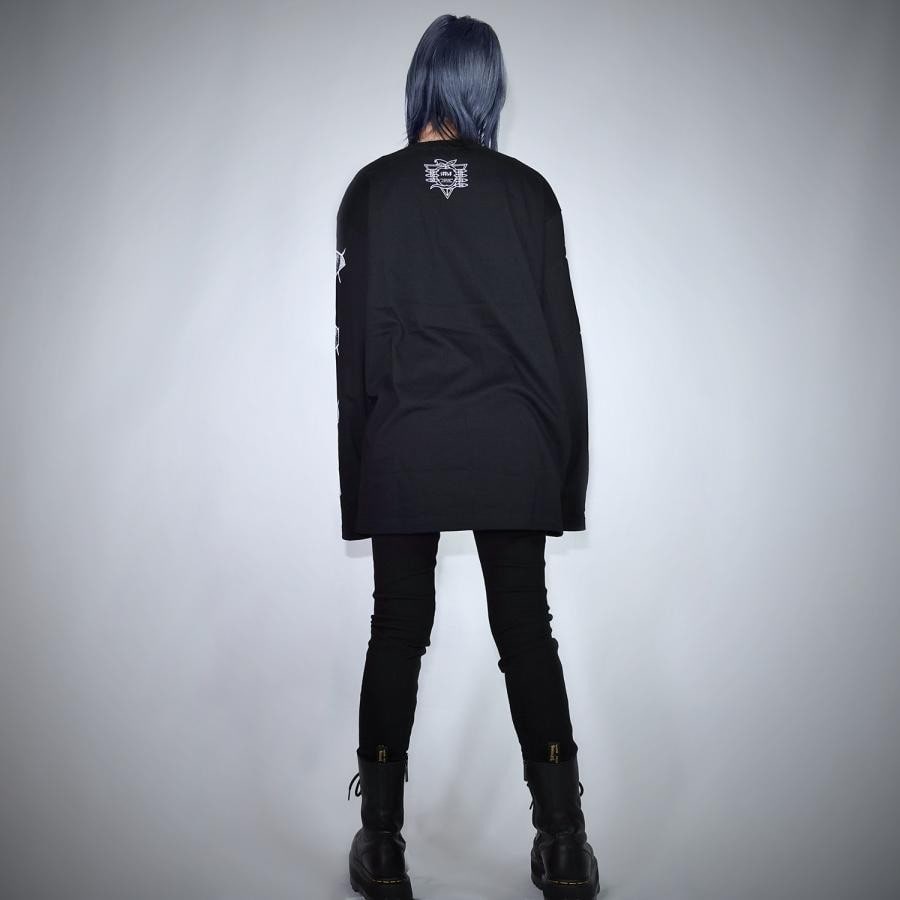 Long sleeve T shirt（第8の使徒）by MALICIOUS.X (BLACK×RED) BLACK×RED ONE SIZE