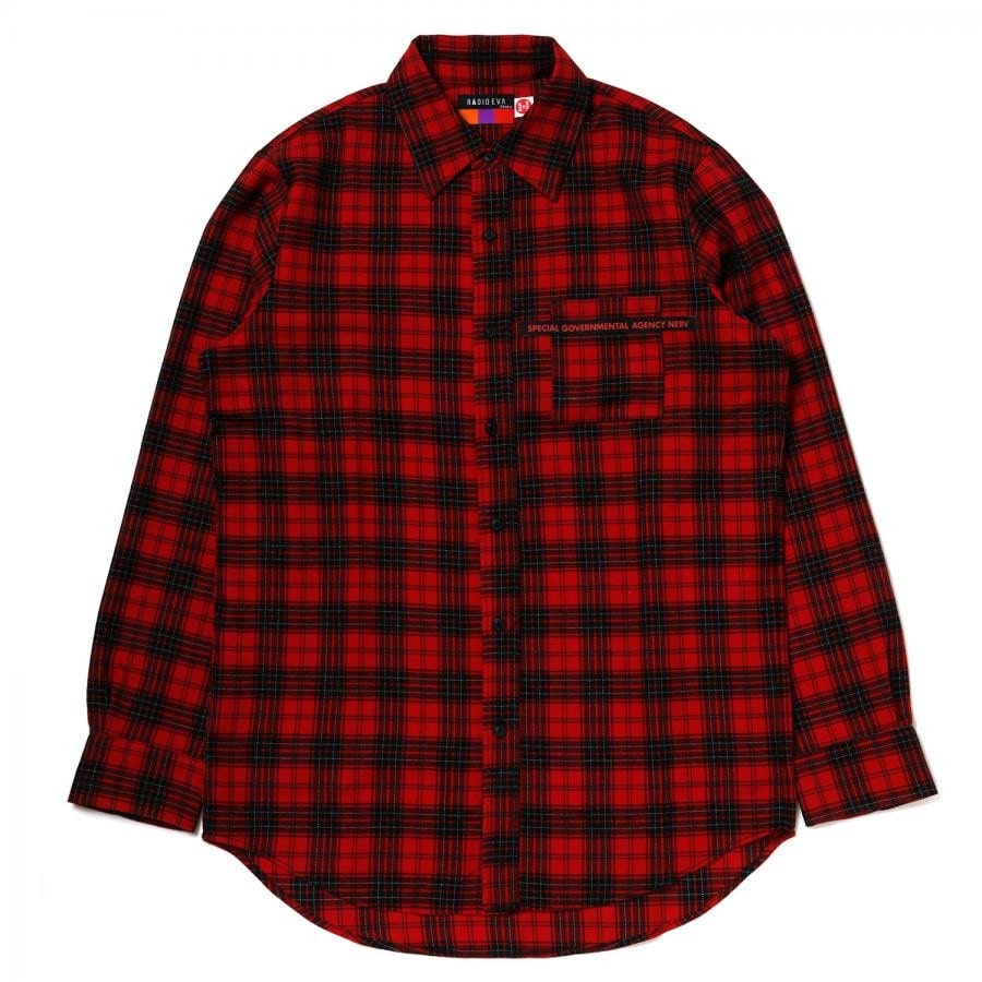 EVA-01 BANDANNA FLANNEL CHECK SHIRTS (RED×BLACK) RED×BLACK ONE SIZE