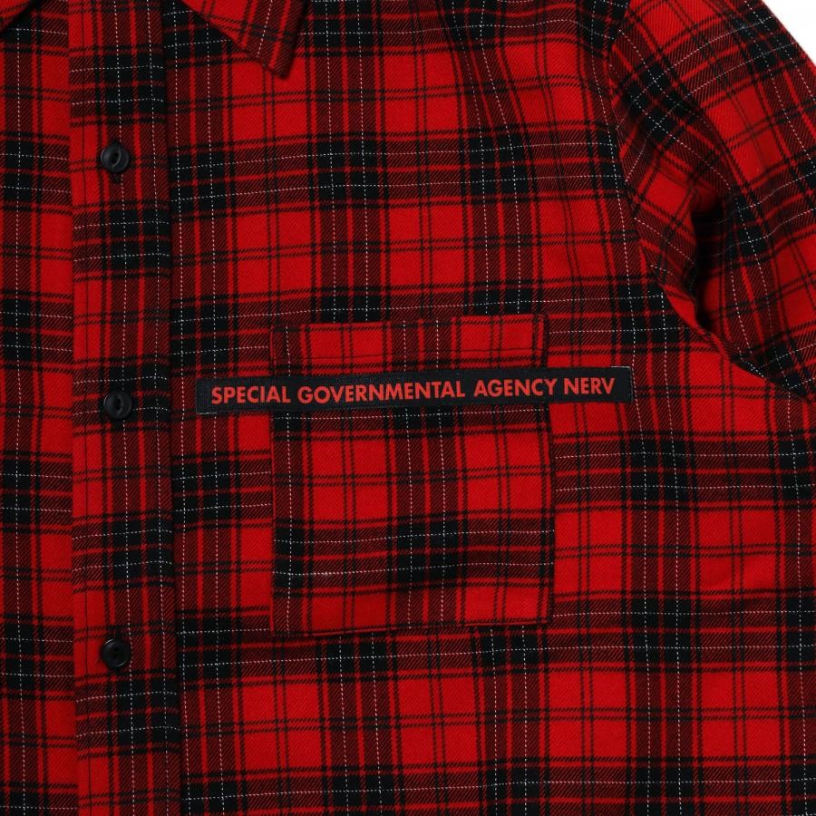 EVA-01 BANDANNA FLANNEL CHECK SHIRTS (RED×BLACK) RED×BLACK ONE SIZE