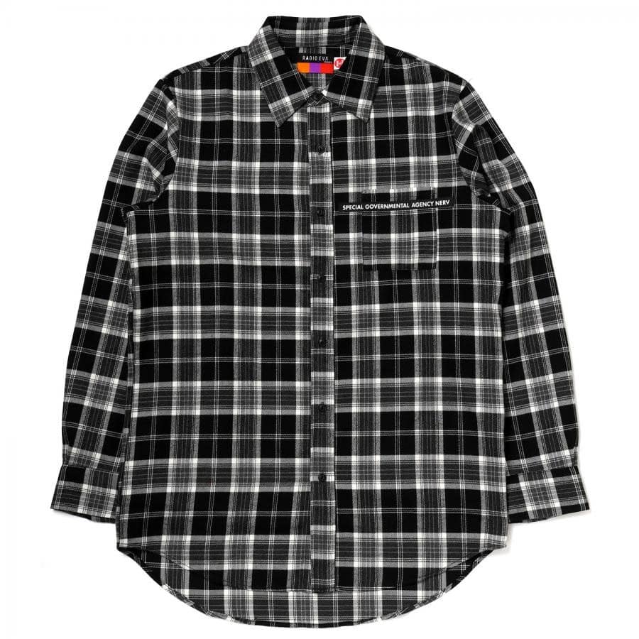 EVA-01 BANDANNA FLANNEL CHECK SHIRTS (WHITE×BLACK) WHITE×BLACK ONE SIZE