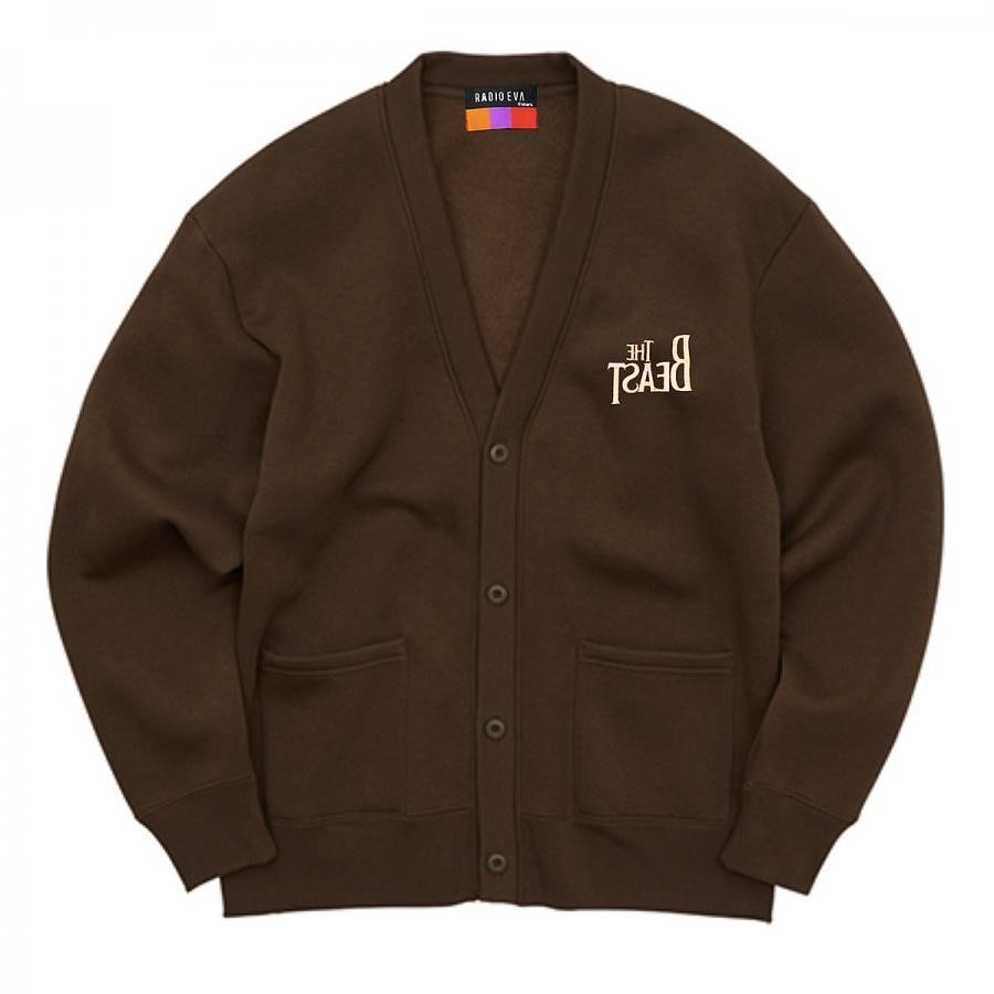 THE BEAST Sweat Cardigan (BROWN)  RADIO EVA LIMITED BROWN XL